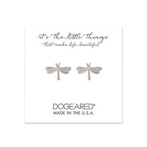 Dogeared It's The Little Things Dragonfly Sterling Silver Stud Earrings NWT